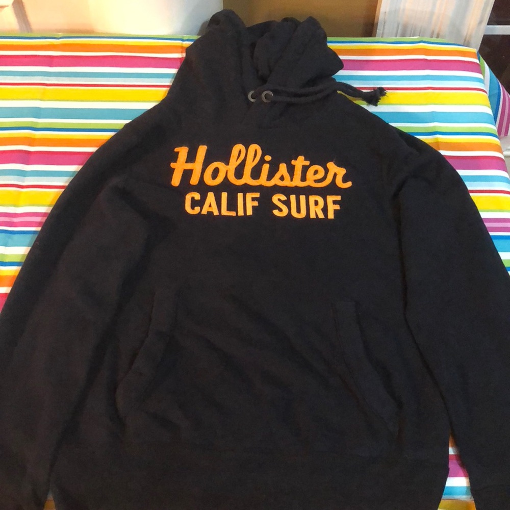 Hollister black and orange hoodie